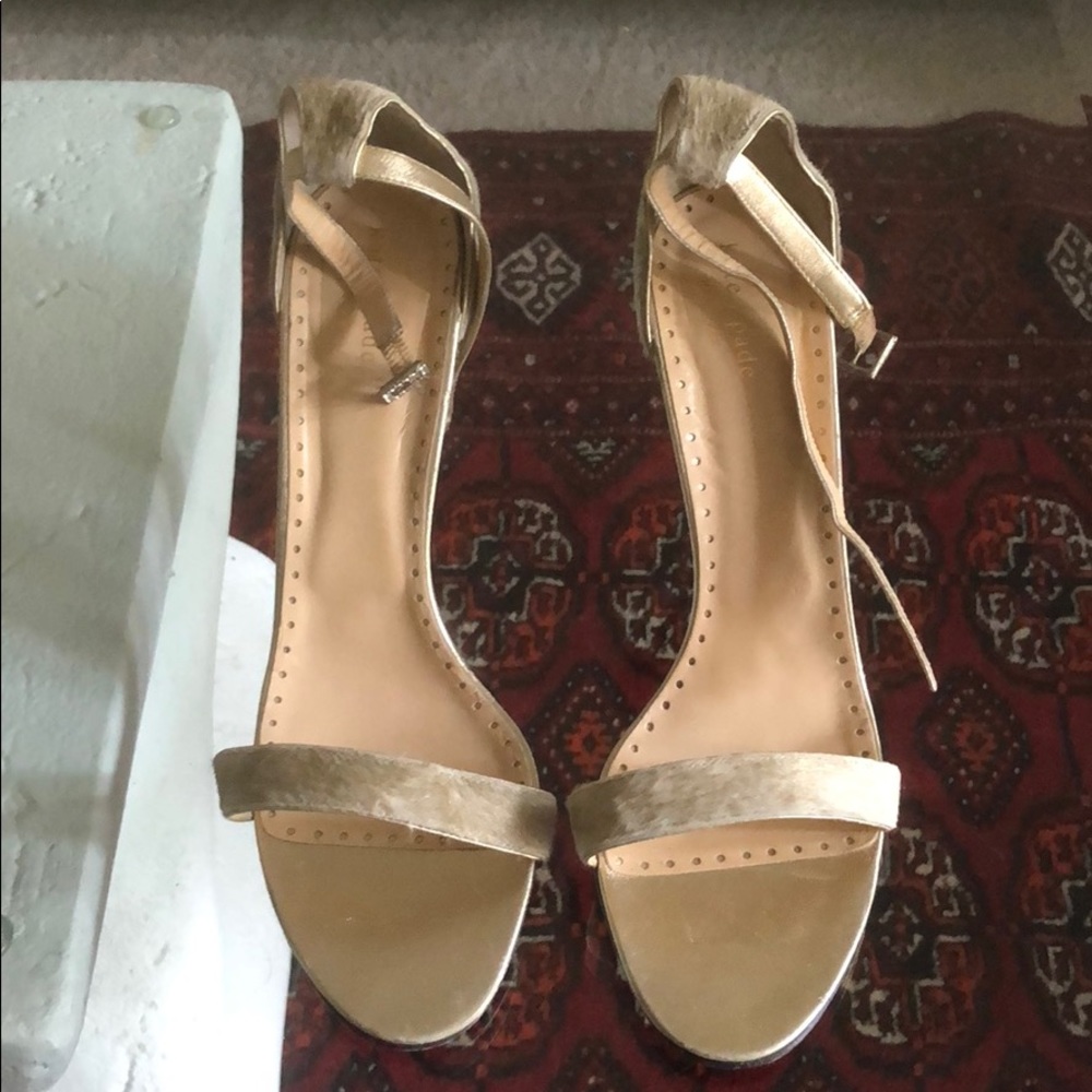 KATE SPADE ANKLE STRAP HIGH HEELS WITH REAL FUR SIZE 11